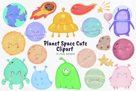 Download Planet Space Cute Kawaii Clipart - Cute kawaii clipart Collection