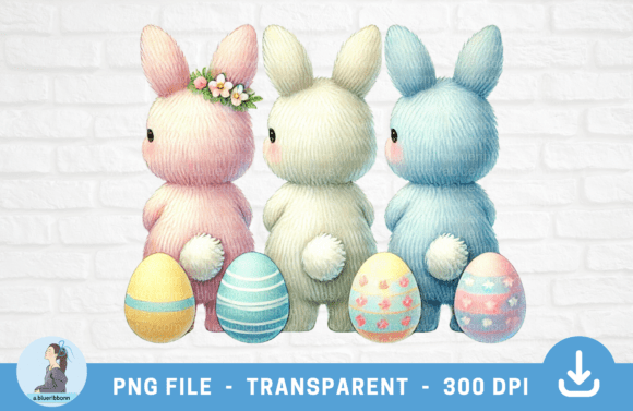 Download Pastel Easter Bunny with Flowers PNG - Premium Resources