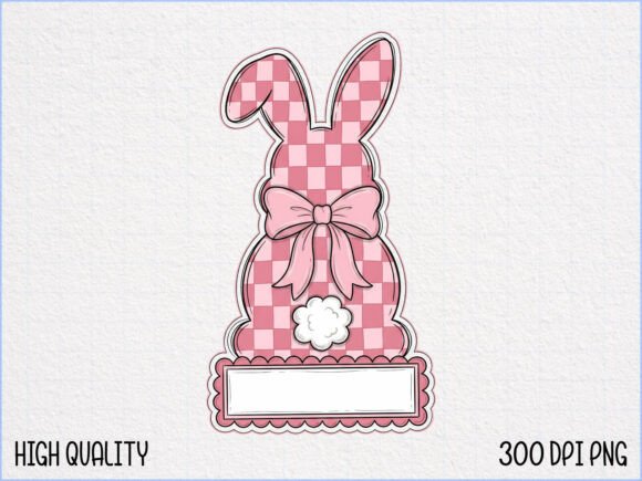 Download Pink Gingham Easter Bunny SVG PNG - Easter bunny svg Collection